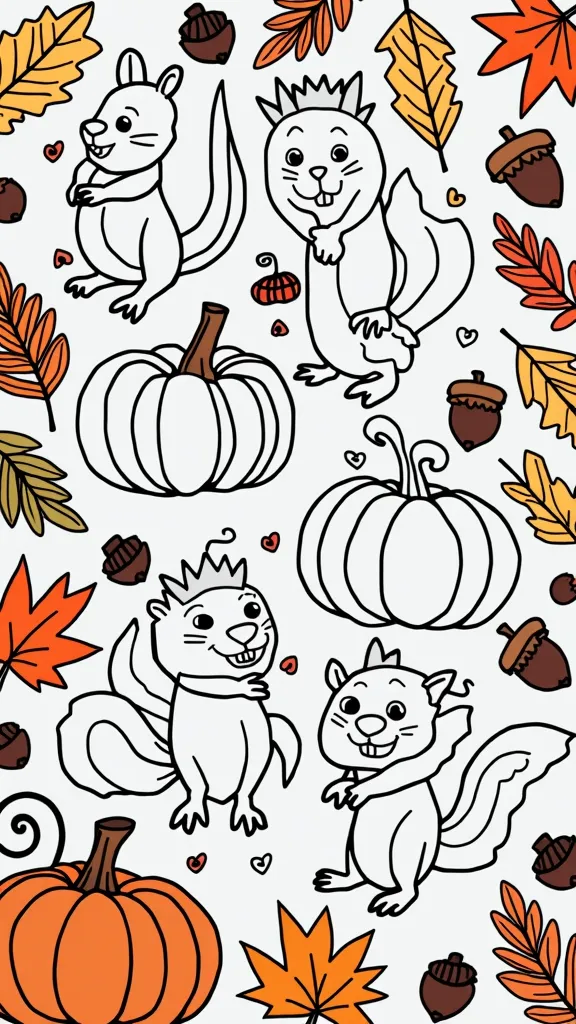 autumn coloring pages for kindergarten